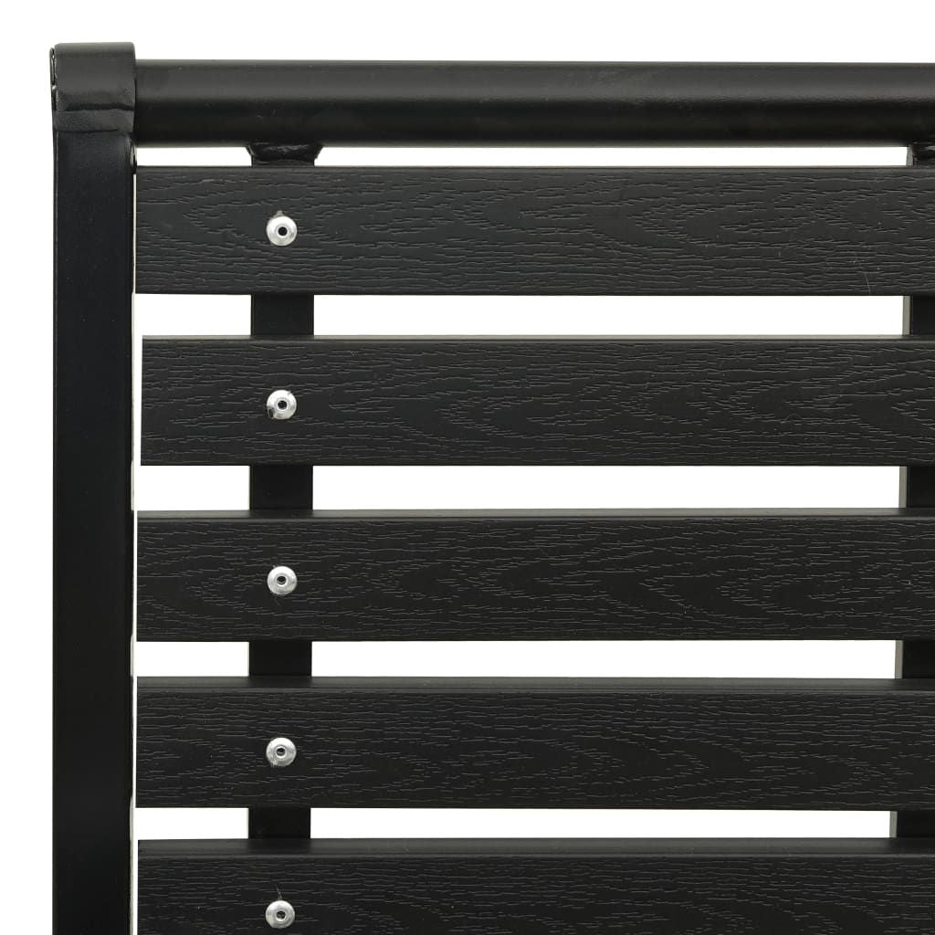 Patio Chairs 2 pcs Steel and WPC Black