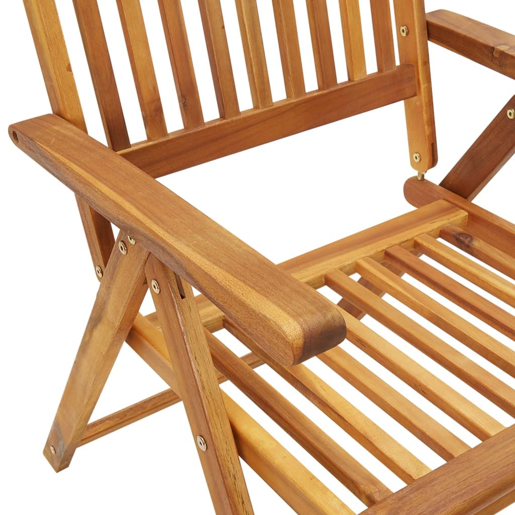 Patio Reclining Chairs 2 pcs Solid Acacia Wood