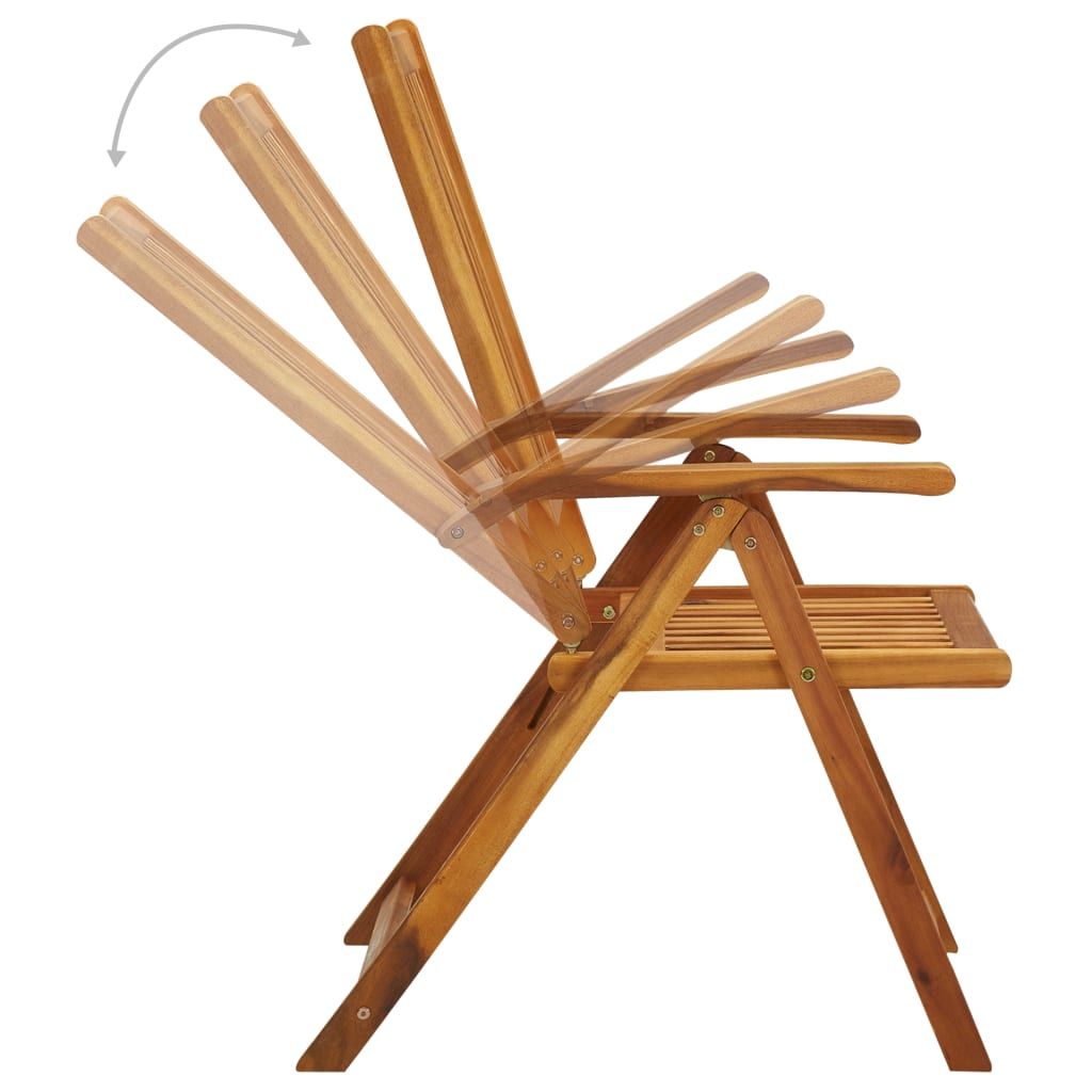 Patio Reclining Chairs 2 pcs Solid Acacia Wood