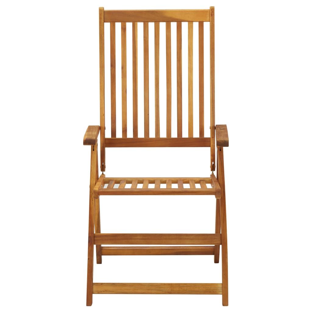 Patio Reclining Chairs 3 pcs Solid Acacia Wood