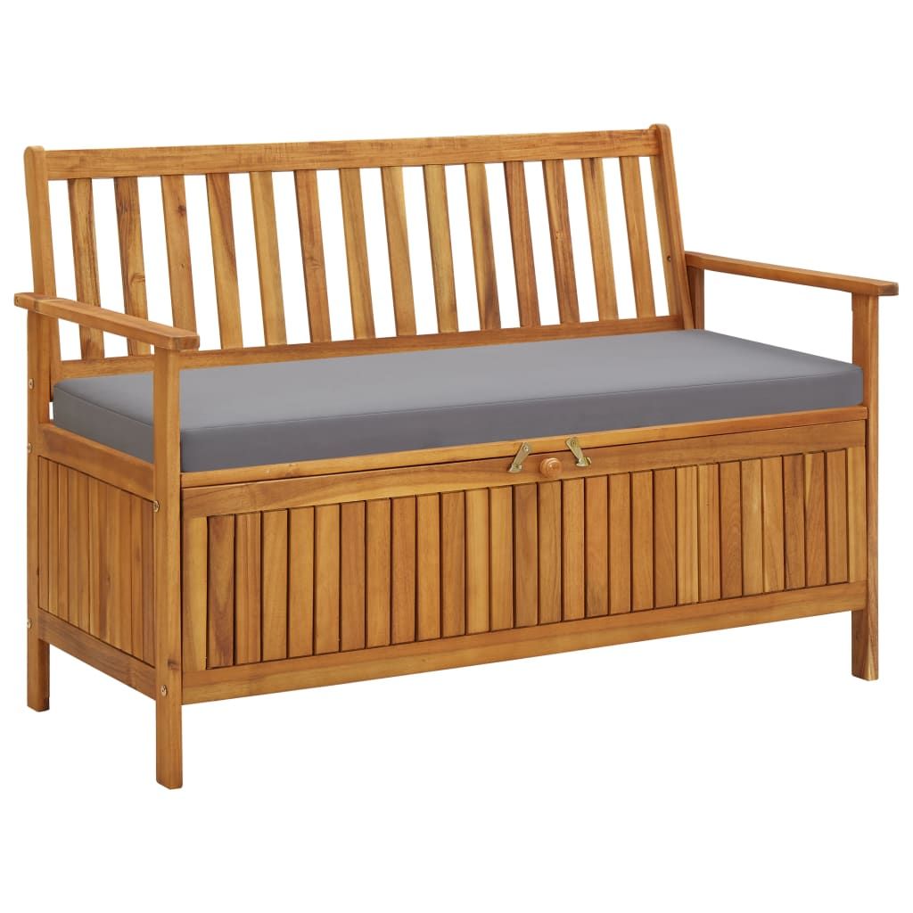 Patio Storage Bench 47.2" Solid Acacia Wood