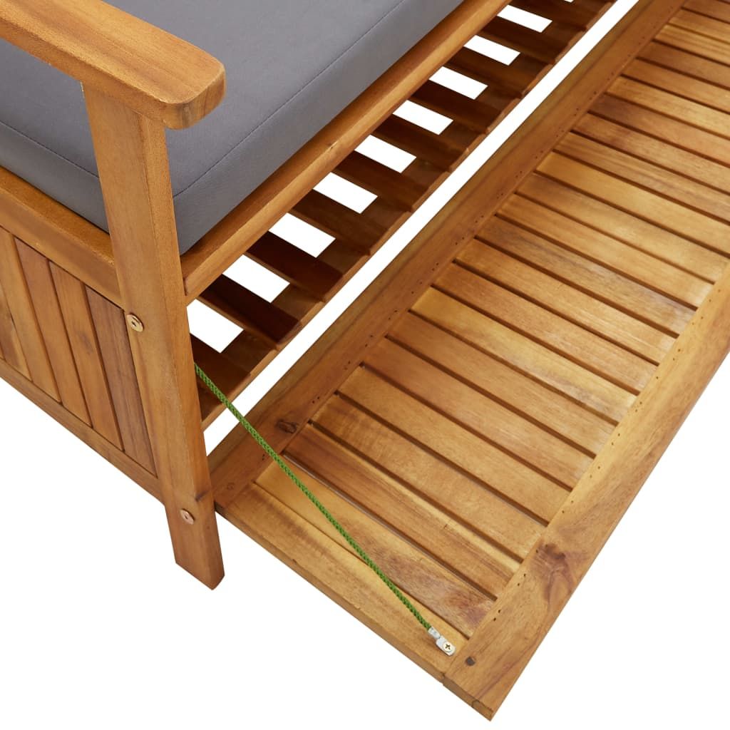 Patio Storage Bench 47.2" Solid Acacia Wood