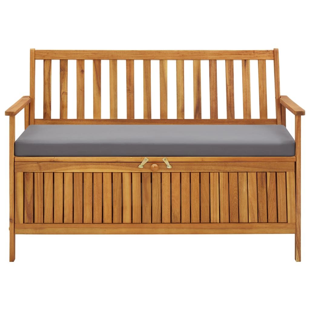Patio Storage Bench 47.2" Solid Acacia Wood