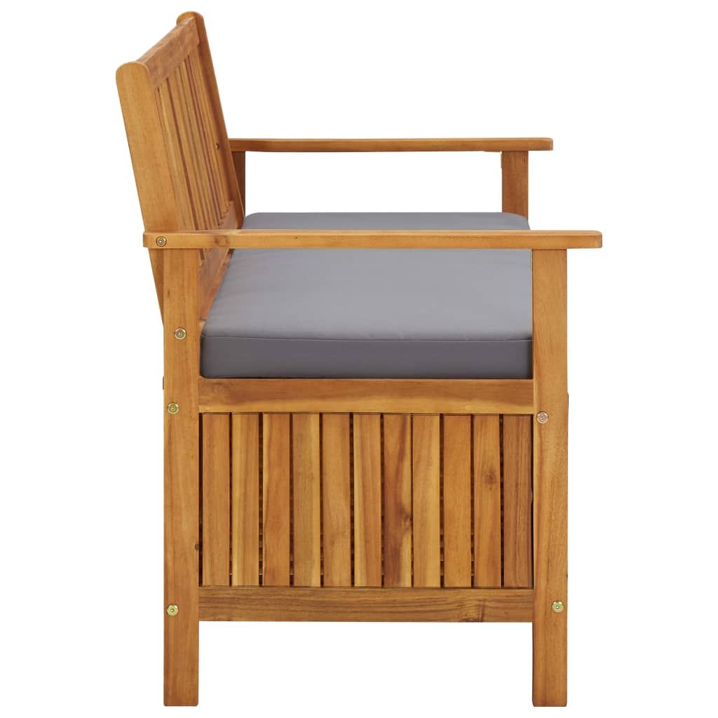 Patio Storage Bench 47.2" Solid Acacia Wood