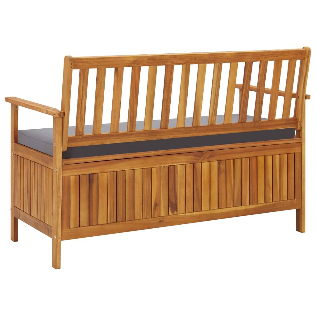 Patio Storage Bench 47.2" Solid Acacia Wood