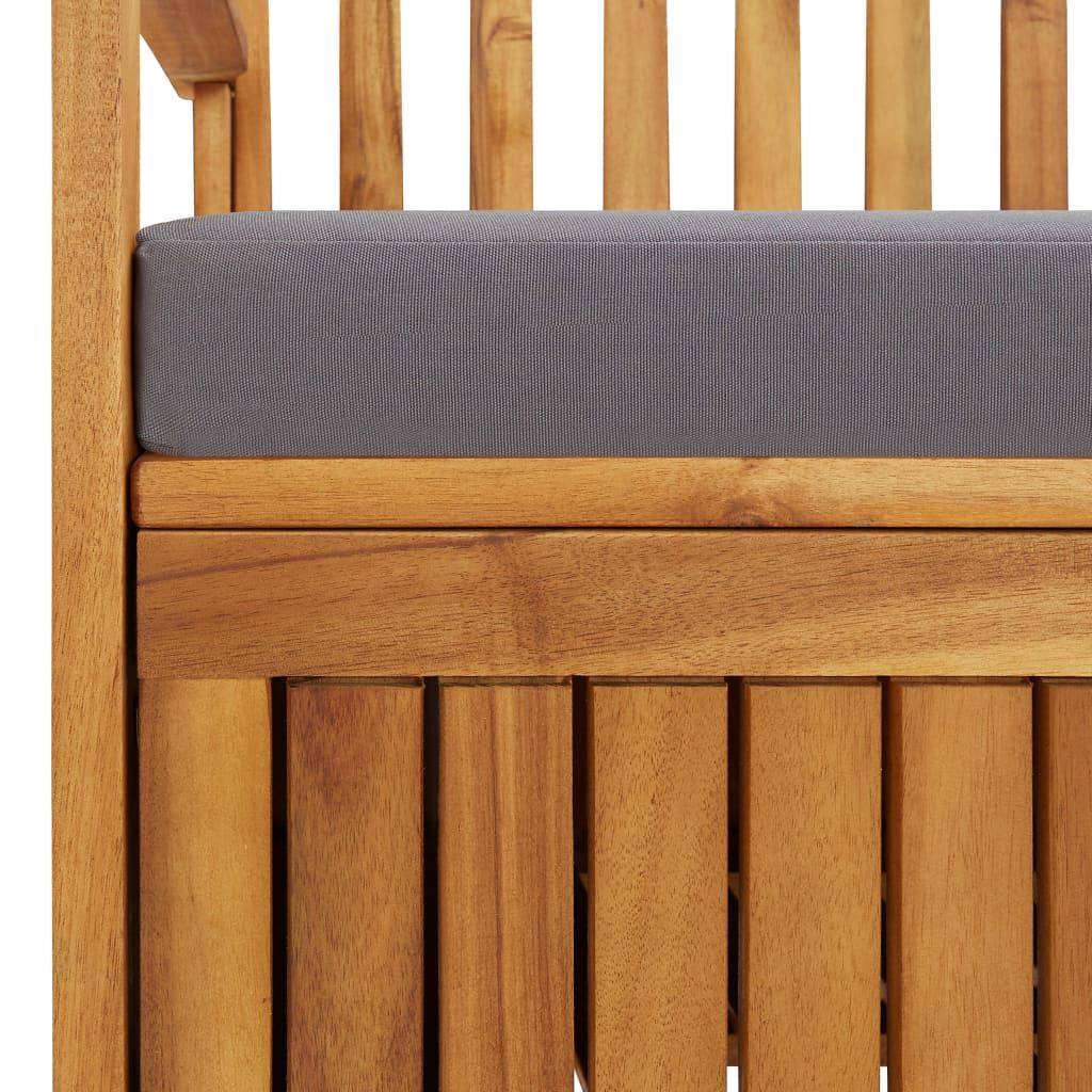 Patio Storage Bench 47.2" Solid Acacia Wood