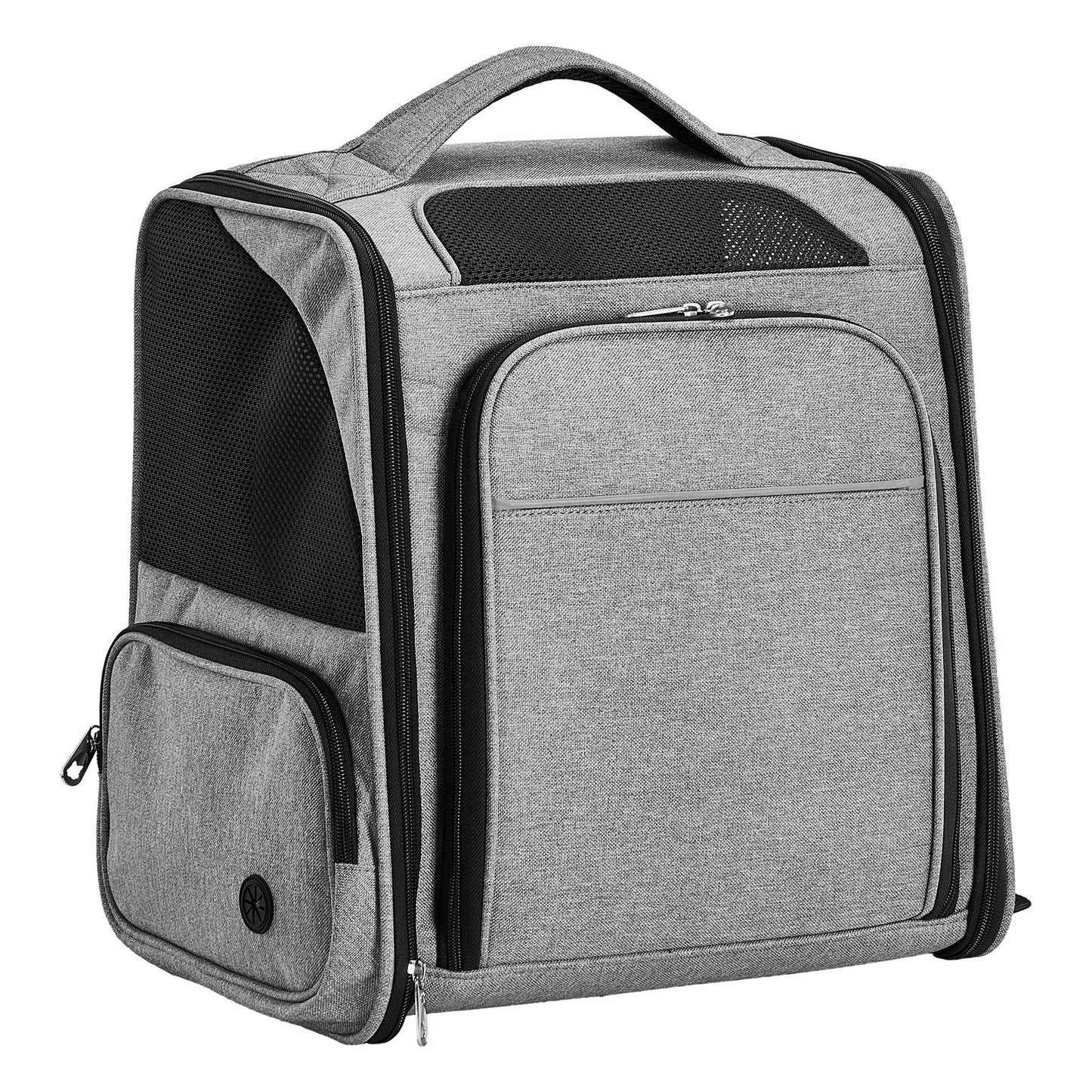Pet Carrier Backpack, Expandable Cat Dog Carrier with Front & Back Extension, Breathable Mesh Travel Backpack for Small Dogs Cats, Soft-Sided Pet Backpack Holds up to 26 lbs