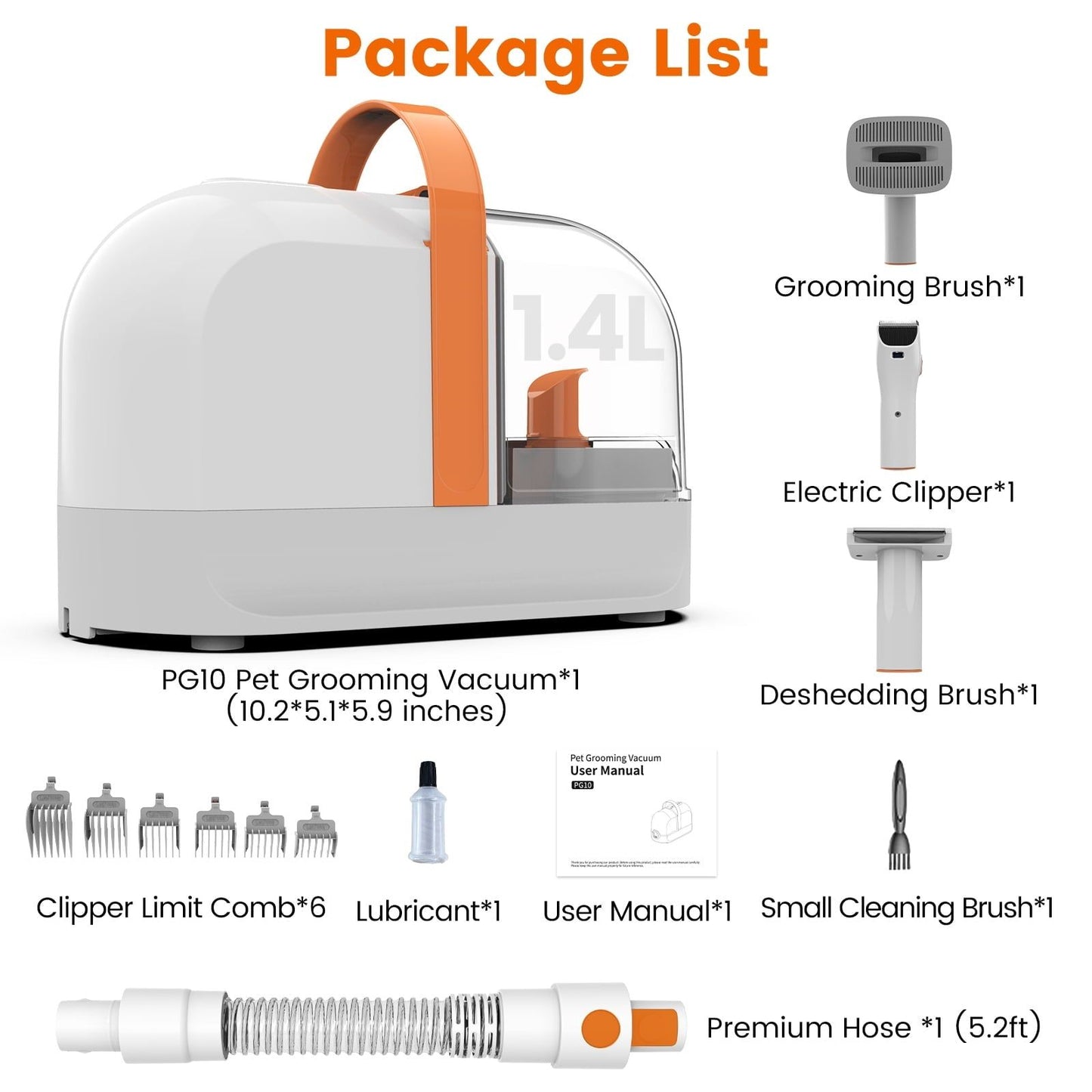 Pet Grooming Vacuum Kit PG10