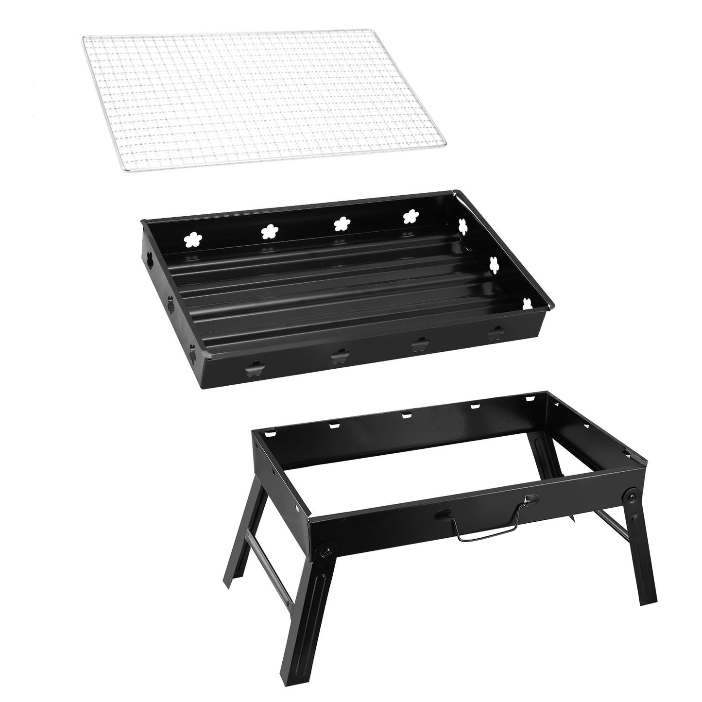 Portable BBQ Grill Foldable Charcoal Grill Lightweight Smoker Grill for Camping Picnics Garden Grilling