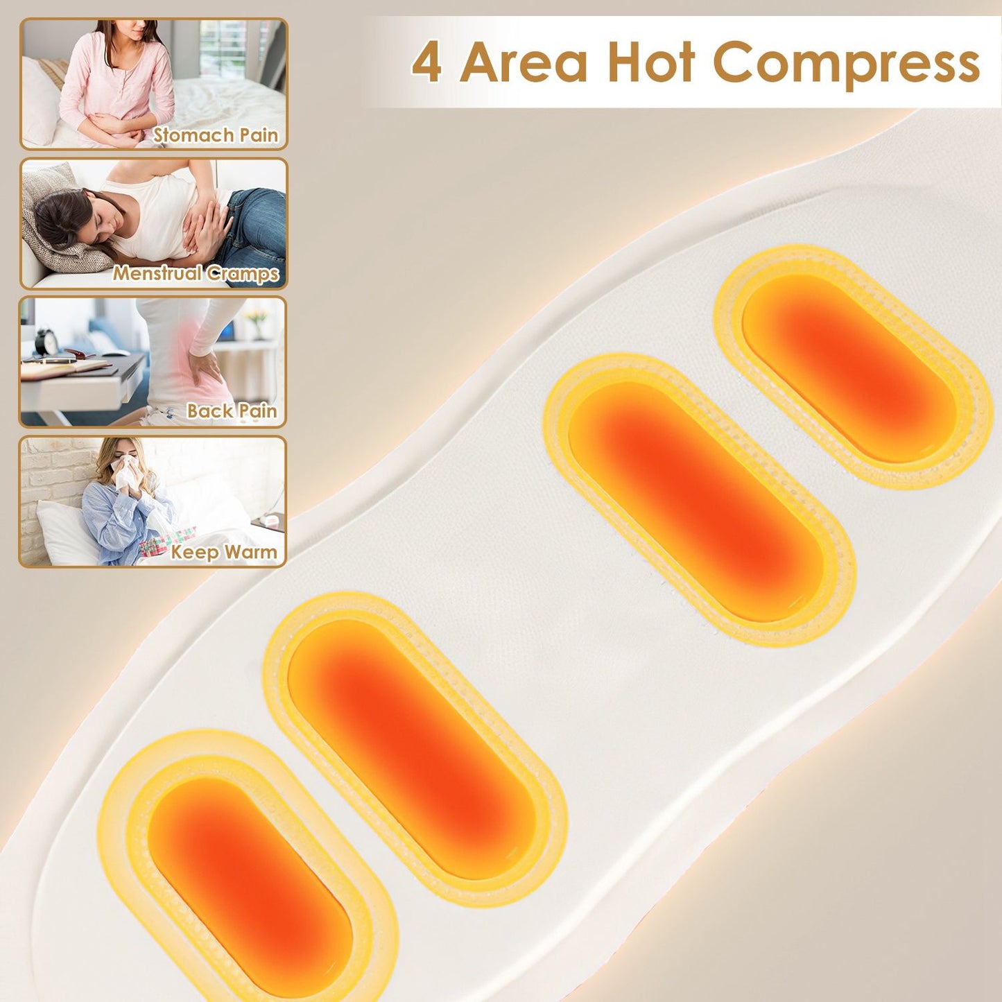 Portable Cordless EMS Heating Pad Massager 8 Customizable Modes,19 Intensity Levels,3 Heating Settings,Magnetic Detachable Host,Perfect Gift for Back Pain,Period Cramps,Post Workout Recovery
