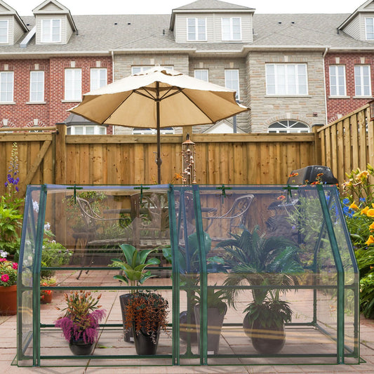 Portable Greenhouse 71" x 33" x 37" – Walk-in Outdoor Garden Plant House w/ Roll-Up Zipper Door, Clear PVC Cover & Thickened Iron Frame | Easy Assembly, UV/Tear/Rust-Proof | Balcony/Patio/Gift