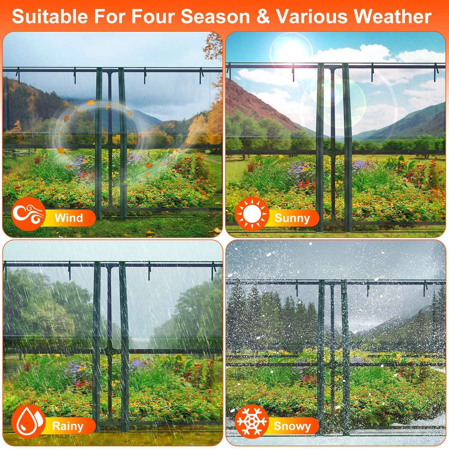 Portable Greenhouse 71" x 33" x 37" – Walk-in Outdoor Garden Plant House w/ Roll-Up Zipper Door, Clear PVC Cover & Thickened Iron Frame | Easy Assembly, UV/Tear/Rust-Proof | Balcony/Patio/Gift