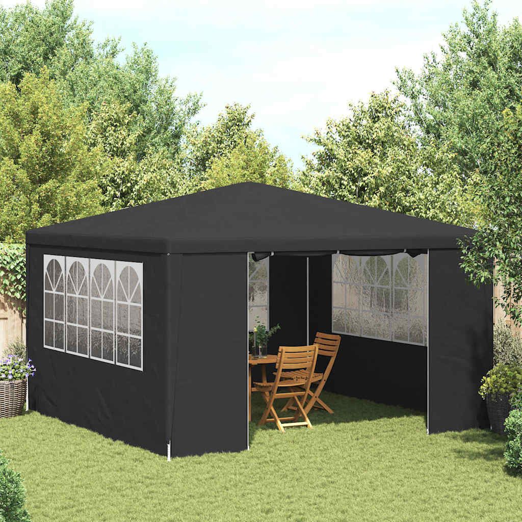 Professional Party Tent with Side Walls 13.1'x13.1'Anthracite 0.3 oz/ft²