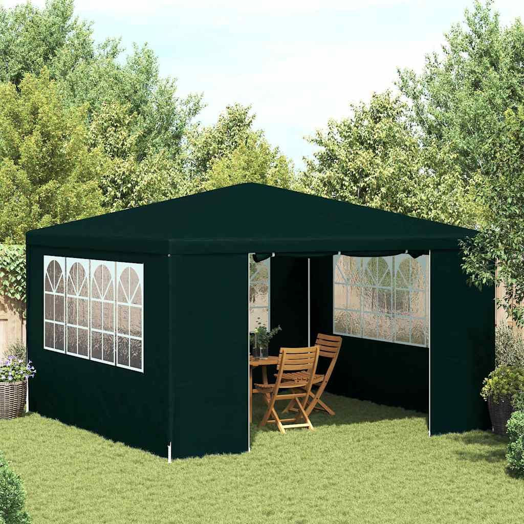 Professional Party Tent with Side Walls 13.1'x13.1'Green 0.3 oz/ft²
