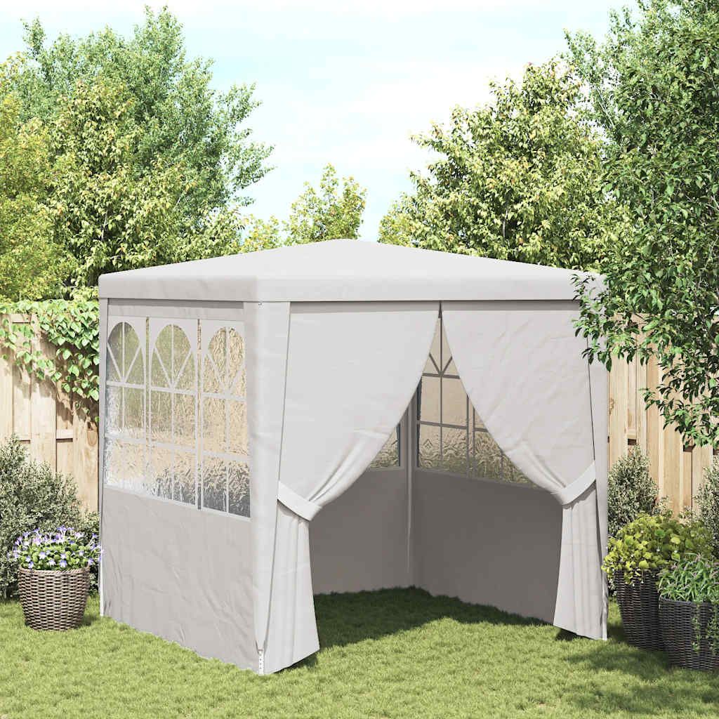 Professional Party Tent with Side Walls 8.2'x8.2' White 0.3 oz/ft²