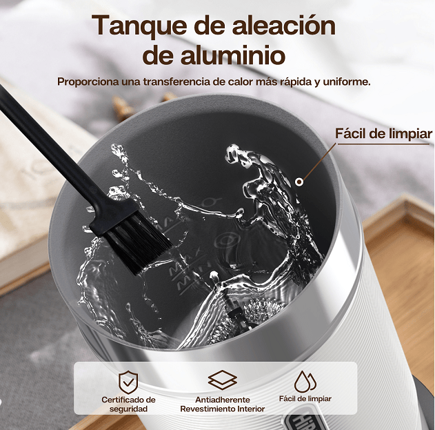 PSM1A-WH   450W Electric Milk Froth, Cold Sparkling Chocolate Blender, Cold/Hot Latte Cappuccino 300ml, Milk Warmer 360°, Swivel Base Removable Hot and Cold Foam and Steamer SUS304 Food Grade