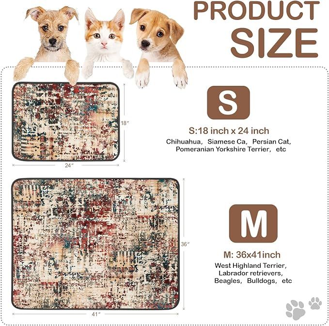 Qeils Washable Pee Pads for Dogs, 2 Pack Reusable Puppy Pads 18"x24" Super Absorbent Leakproof Dog Training Pads, Non-Slip Potty Pads for Floor, Crate,Couch, Whelping Pads Litter Mat Puppy Supplies