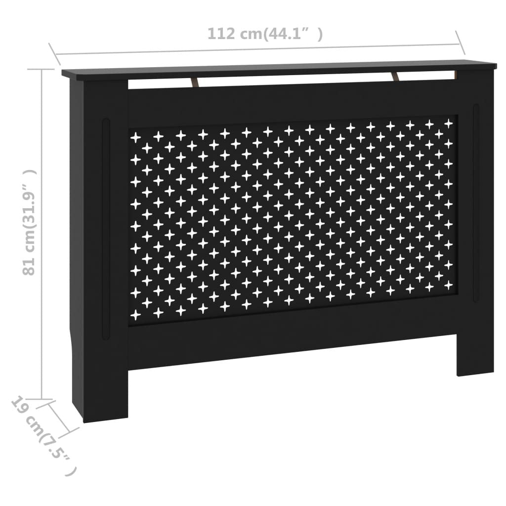 Radiator Cover Black 44.1"x7.5"x32.1" MDF