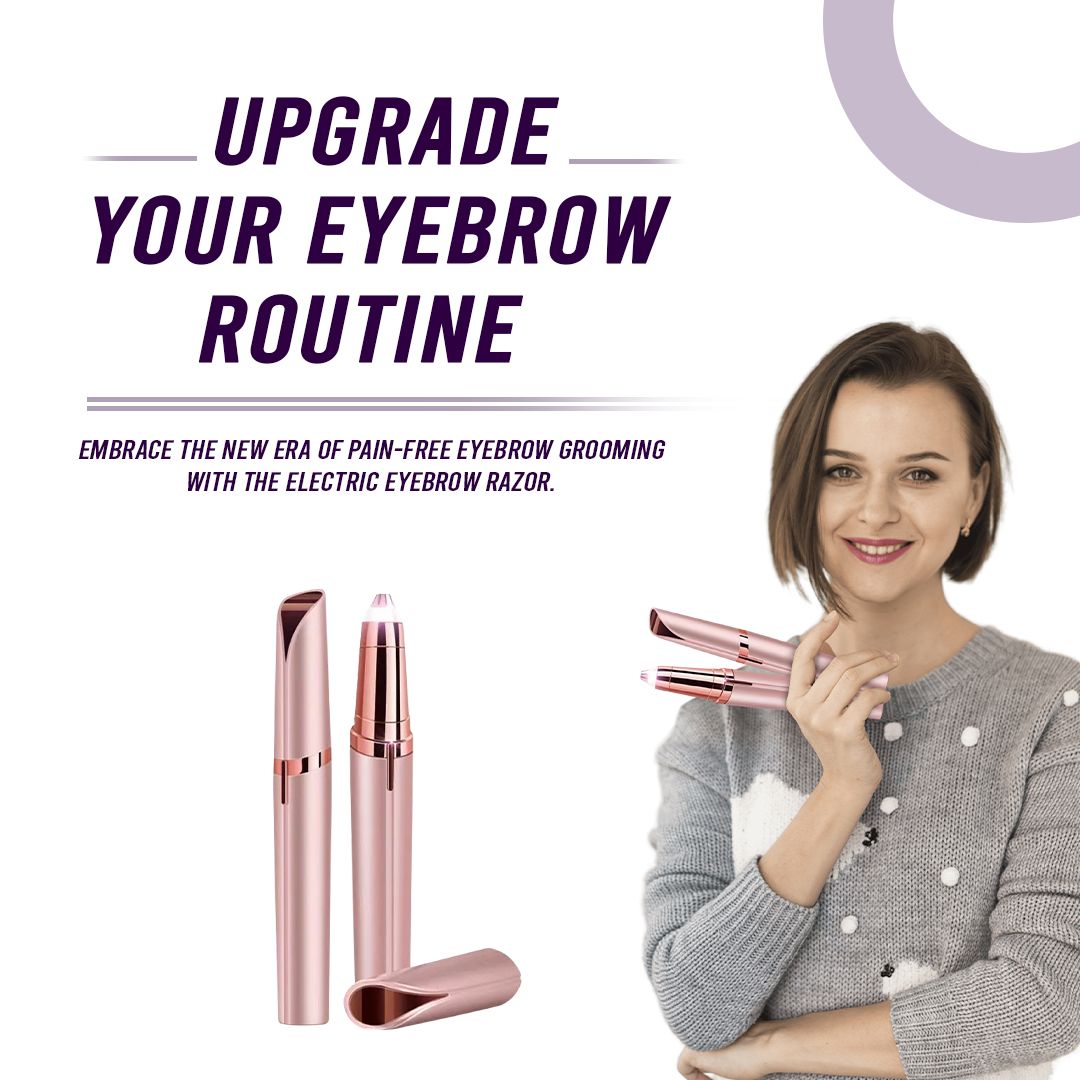 Rechargeable Eyebrow Hair Remover - Portable Electric Eyebrow Trimmer & Painless Epilator Razor Pen with Built-in LED Light for Shaping Brows