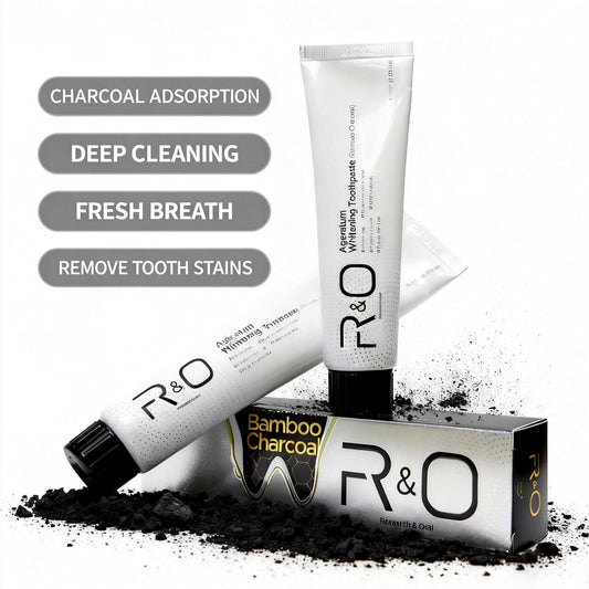 R&O Bamboo Charcoal Whitening Toothpaste, Natural Deep Cleaning Oral Care (3.5oz) - US West Coast Stock & Fast Shipping