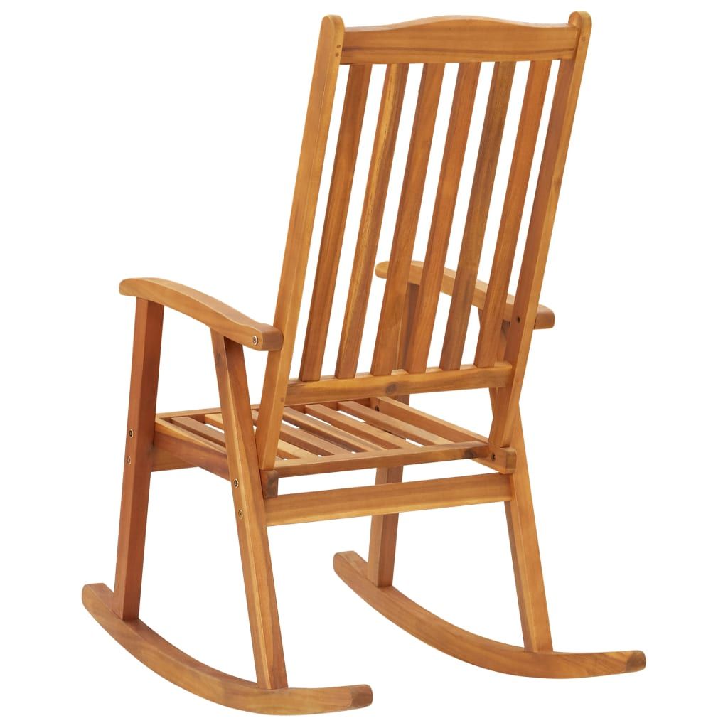 Rocking Chair Brown Solid Acacia Wood Large Durable