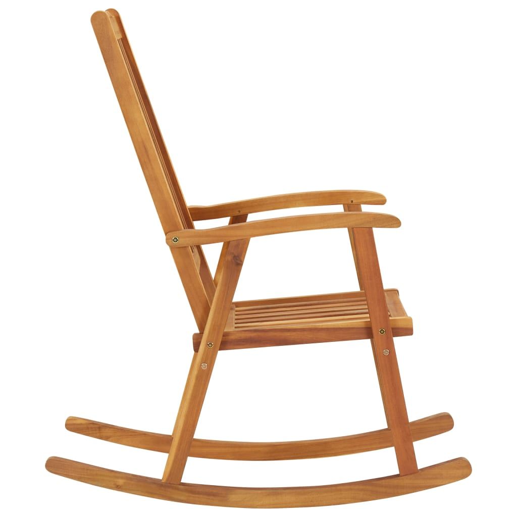 Rocking Chair Brown Solid Acacia Wood Large Durable