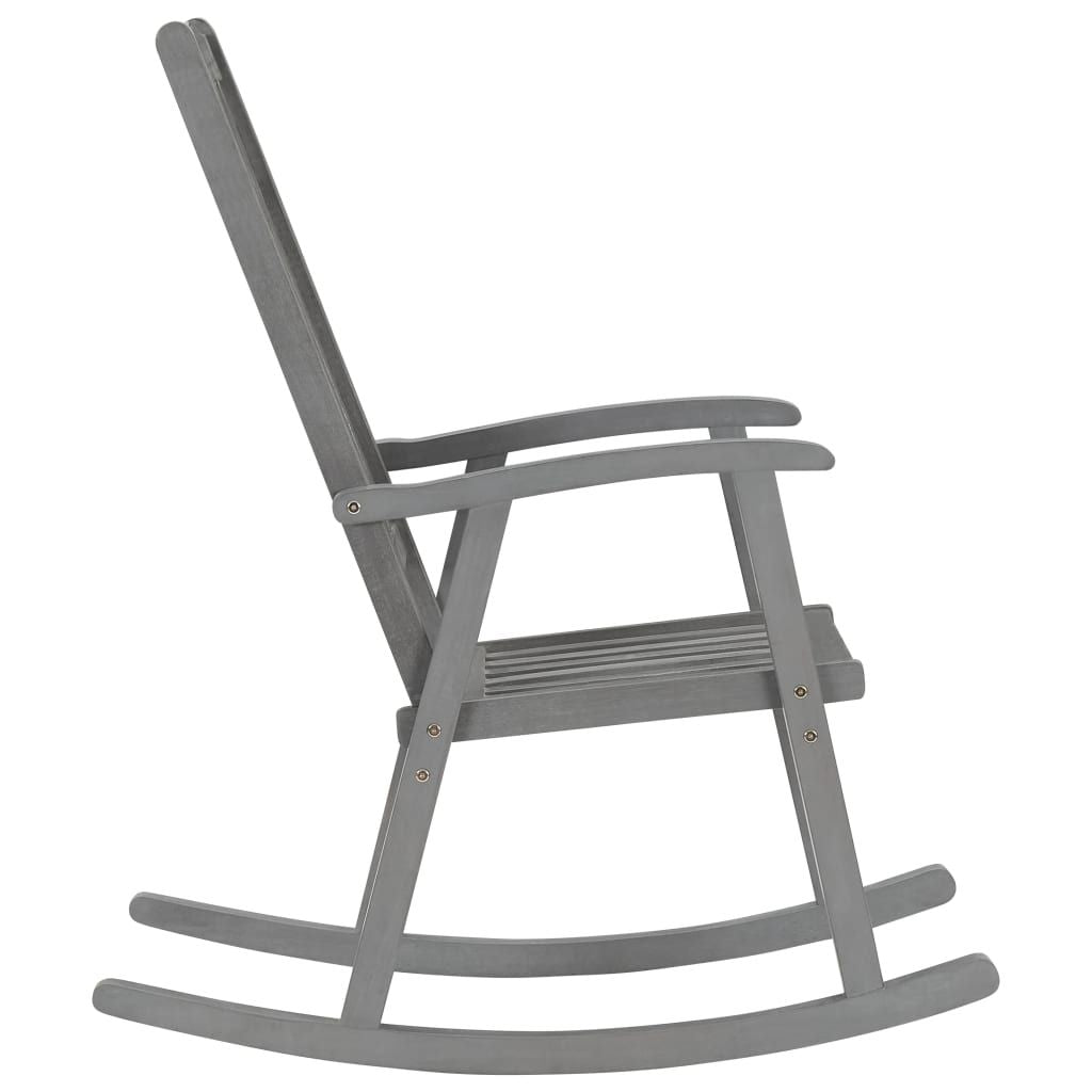Rocking Chair Grey Solid Acacia Wood Standard Durable