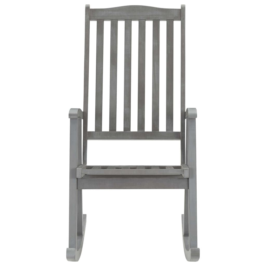 Rocking Chair Grey Solid Acacia Wood Standard Durable