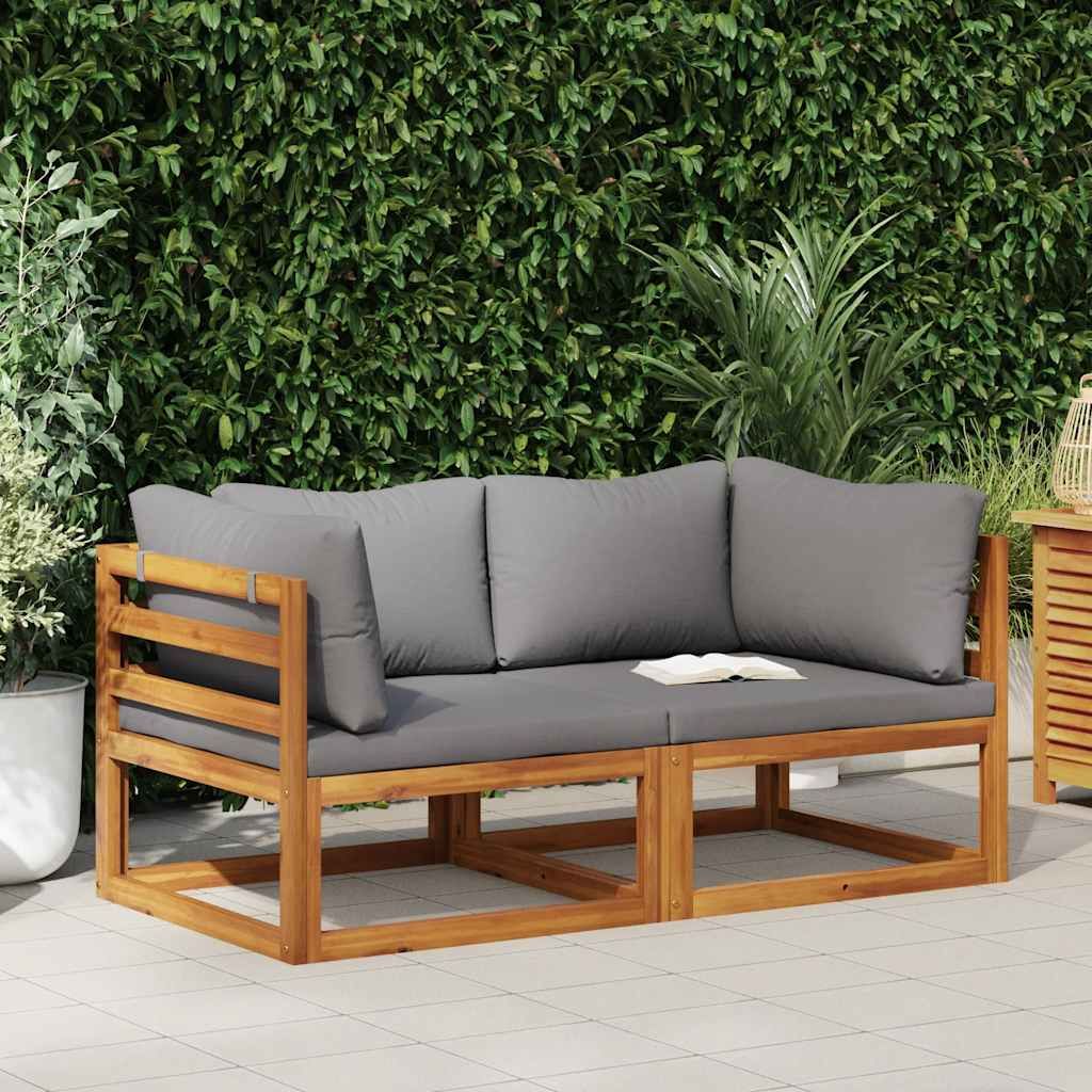 Sectional Corner Sofas 2 pcs with Cushions Dark Gray