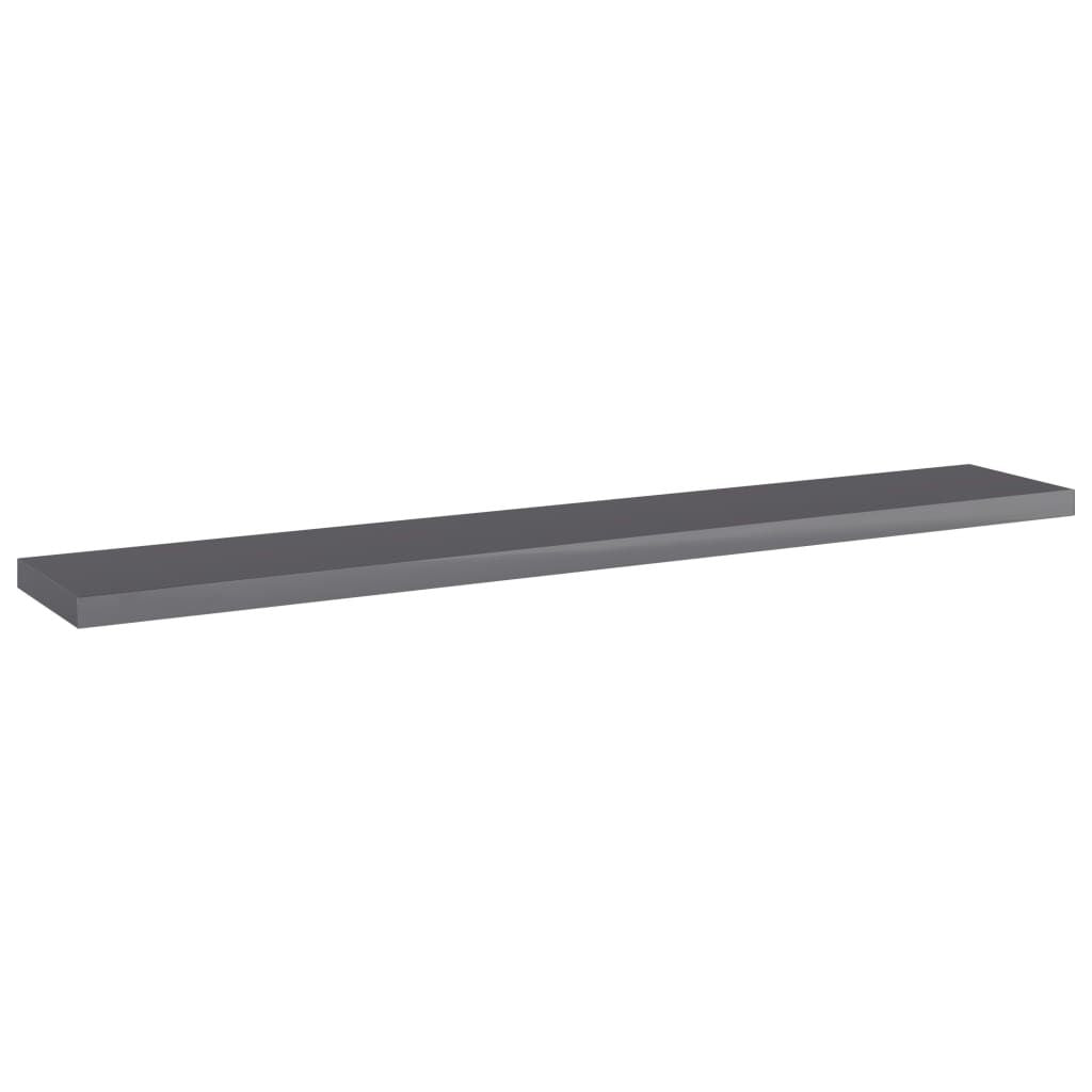 Shelf Set of 4 High gloss grey Engineered wood
