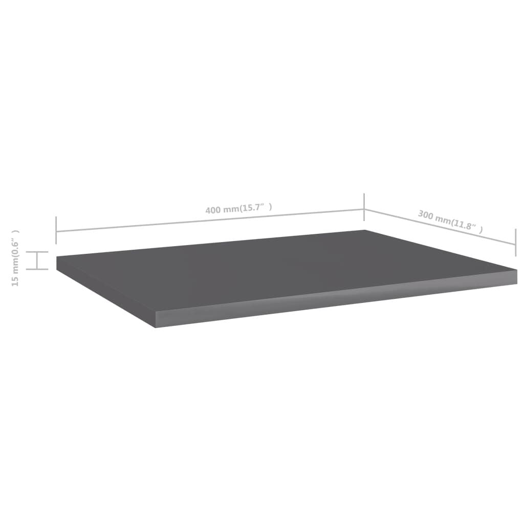 Shelf Set of 8 High gloss grey Engineered wood Medium Simple