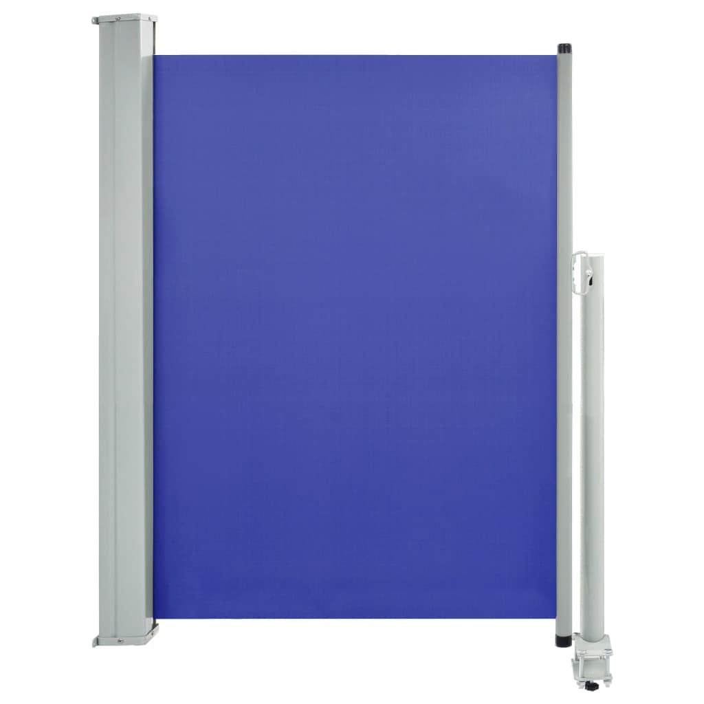 Side Awning Blue Polyester 39.4 x 118.1 in Retractable
