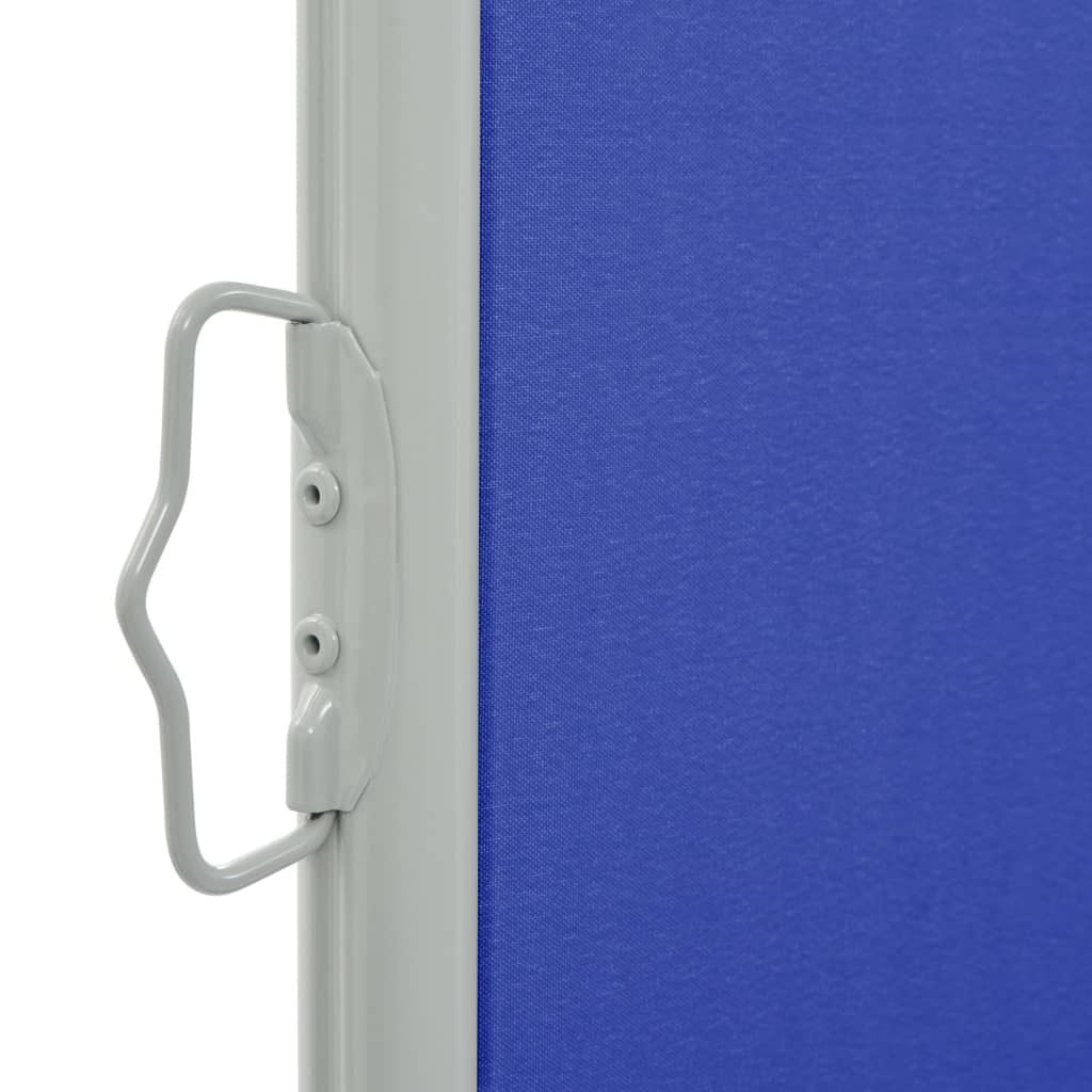 Side Awning Blue Polyester 39.4 x 118.1 in Retractable