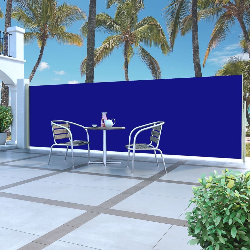 Side Awning Green grey, blue Steel, 100% polyester with PU coating