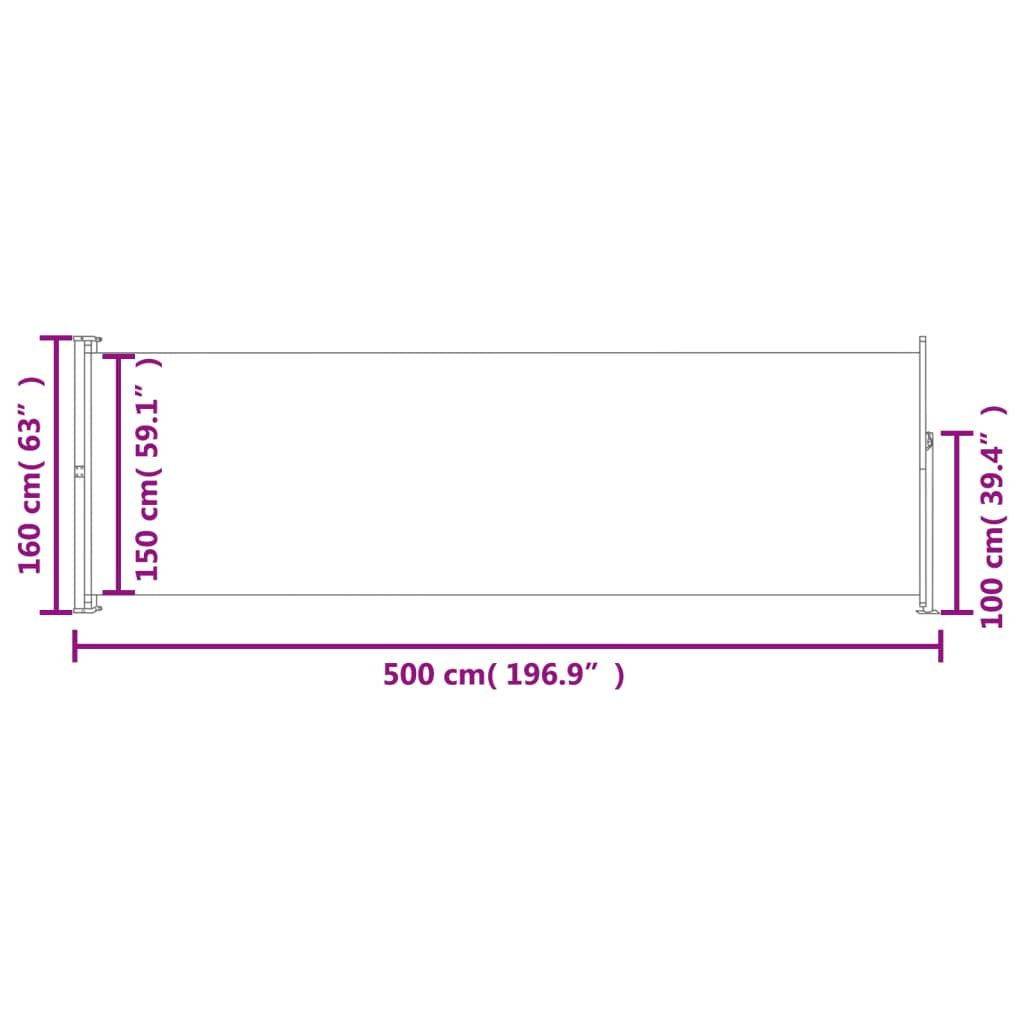 Side Awning Green grey, blue Steel, 100% polyester with PU coating
