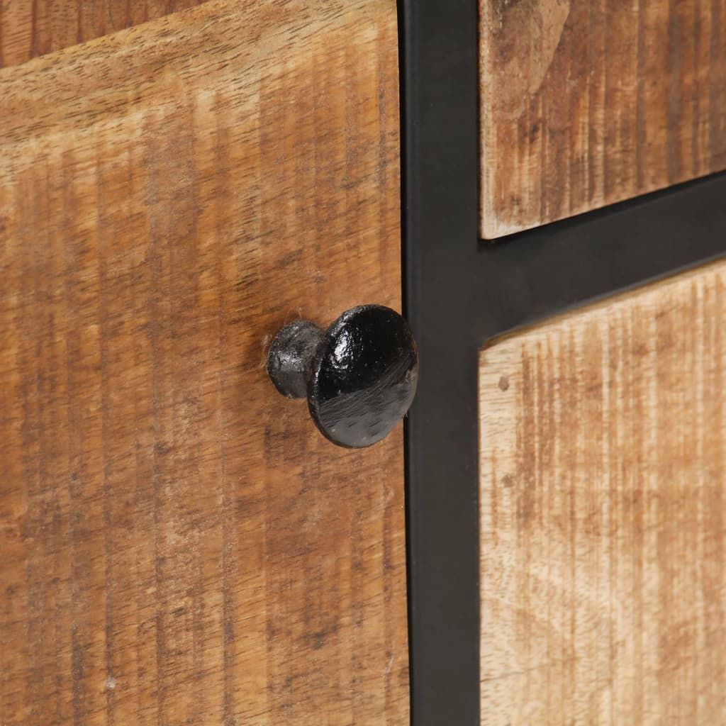 Sideboard Natural Mango Wood and Black Iron