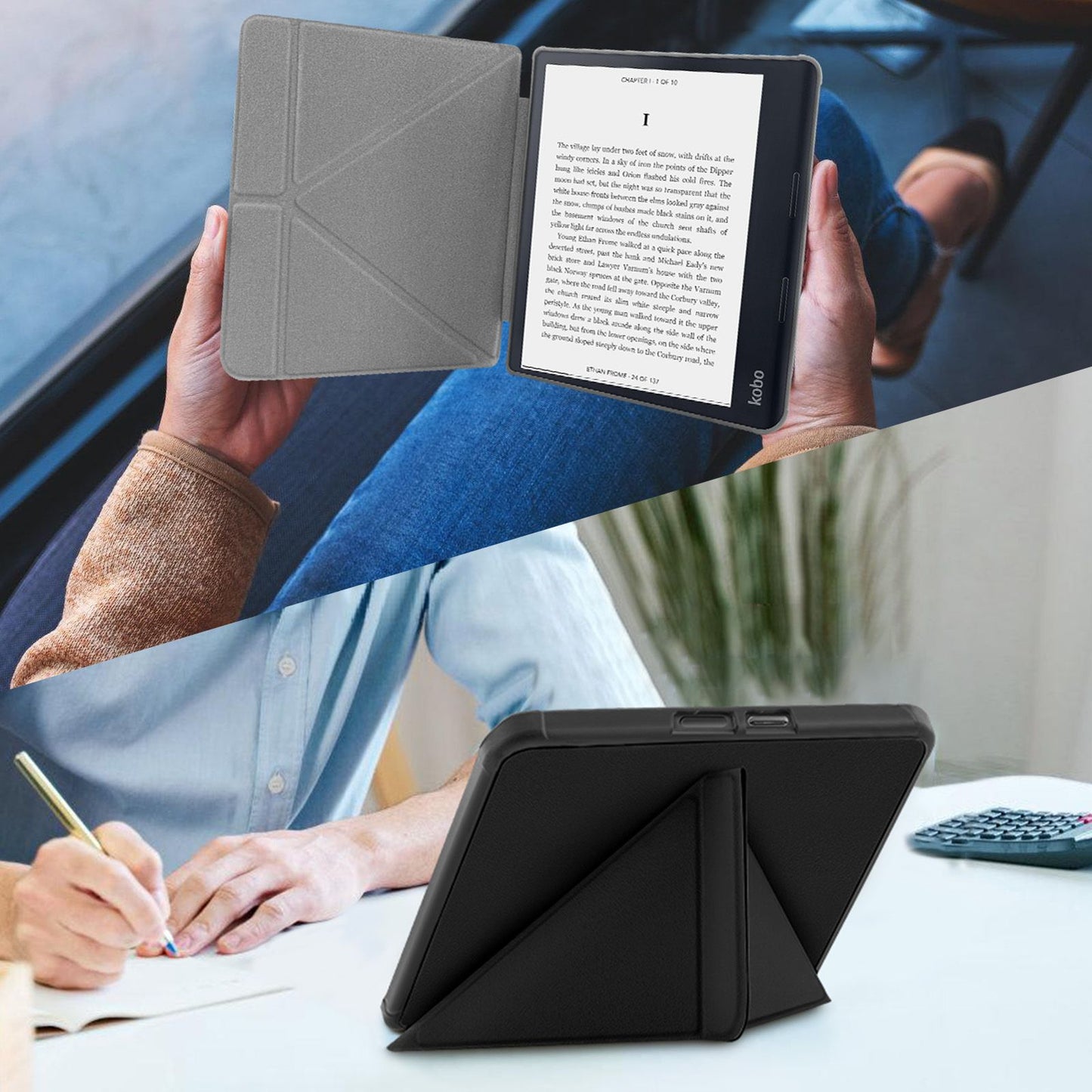 Smart Case Compatible with 8 Inch Kobo Forma Ereader(Model: N782, 2018 Release), Includes a Screen Protector - 8" Premium PU Leather Cover with Auto Sleep/Wake