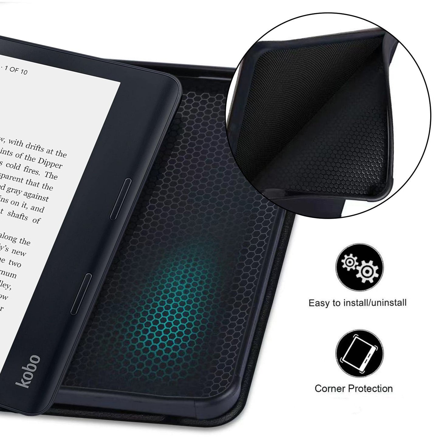 Smart Case Compatible with 8 Inch Kobo Forma Ereader(Model: N782, 2018 Release), Includes a Screen Protector - 8" Premium PU Leather Cover with Auto Sleep/Wake