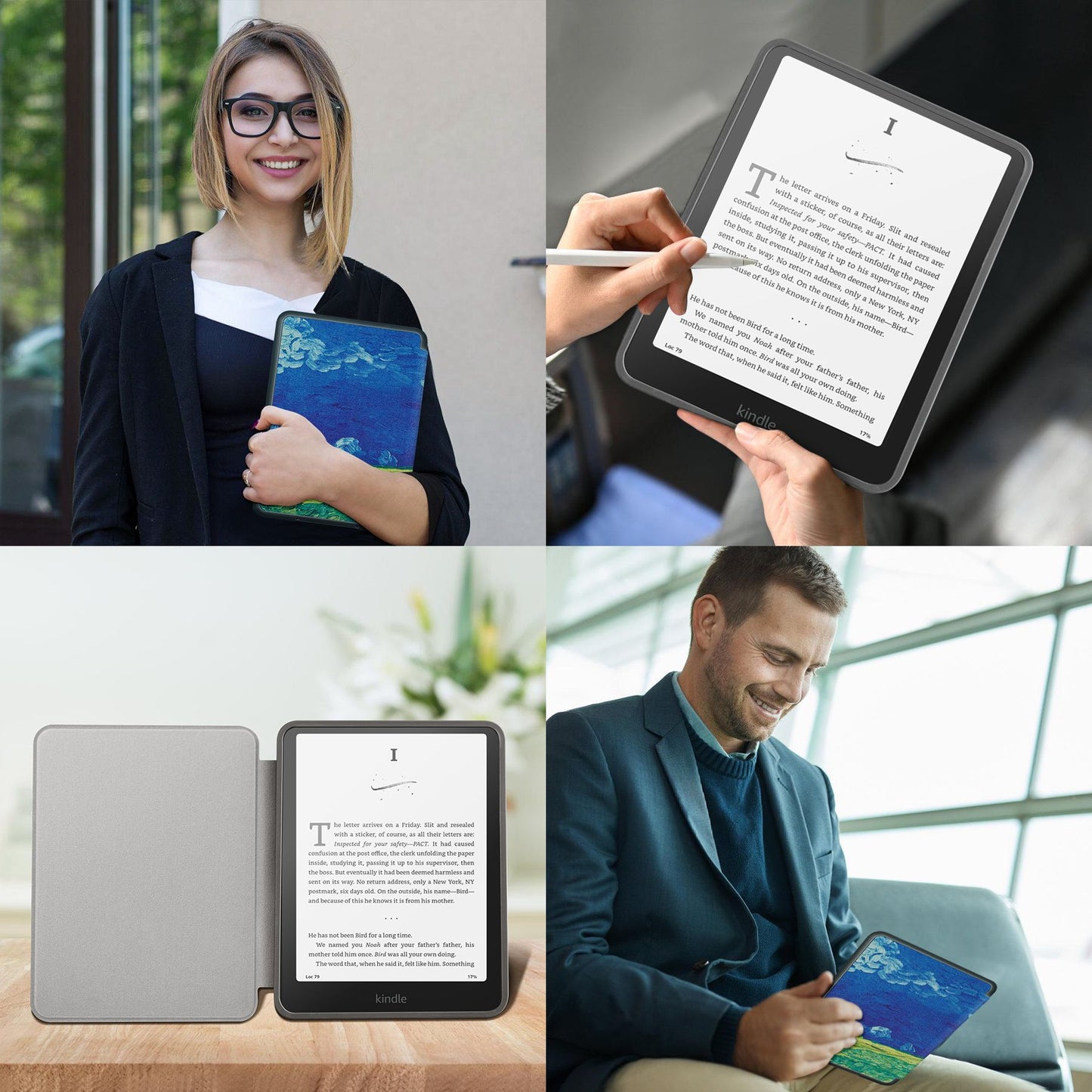Smart Case for 7 Inch Kindle Paperwhite 12th Ereader(2024 Release) and Colorsoft Signature Edition, Includes a Screen Protector, 7" Lightweight PU Leather Protective Cover with Auto Sleep/Wake