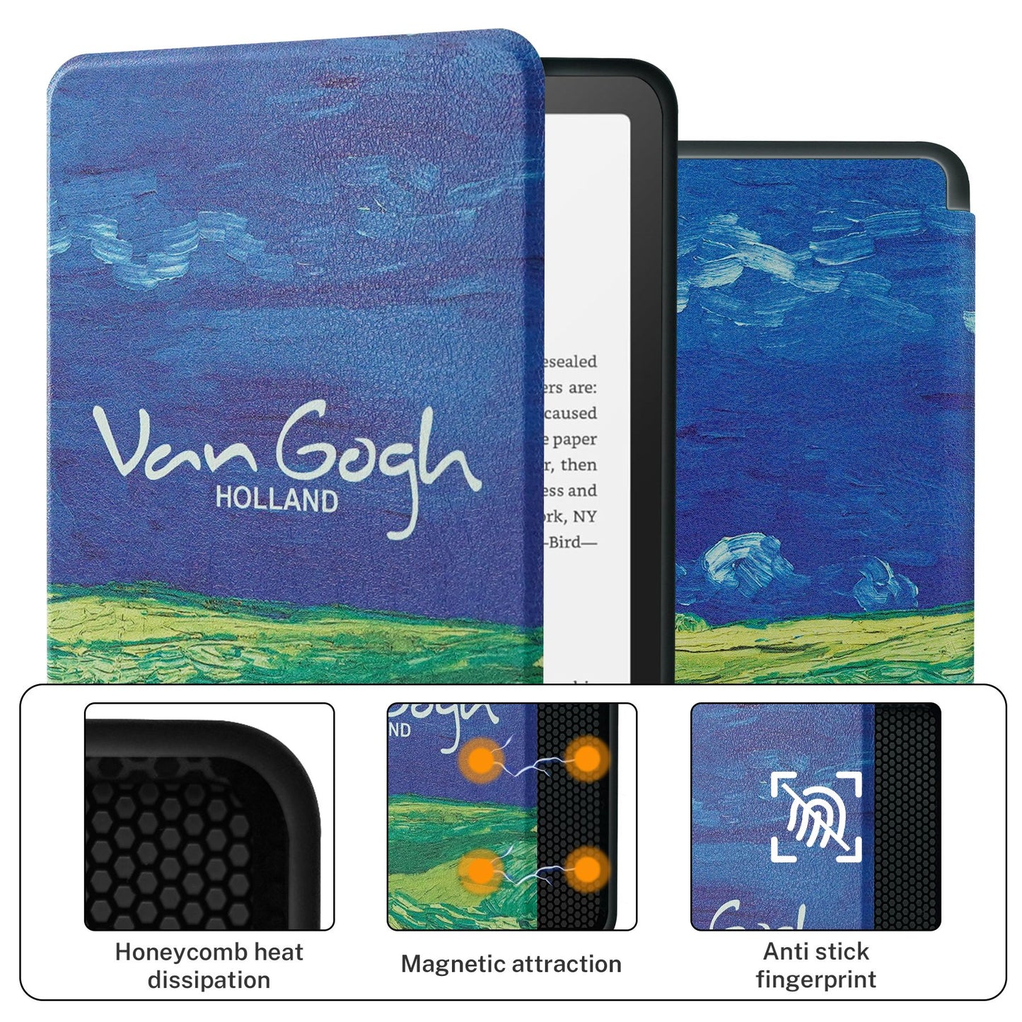 Smart Case for 7 Inch Kindle Paperwhite 12th Ereader(2024 Release) and Colorsoft Signature Edition, Includes a Screen Protector, 7" Lightweight PU Leather Protective Cover with Auto Sleep/Wake