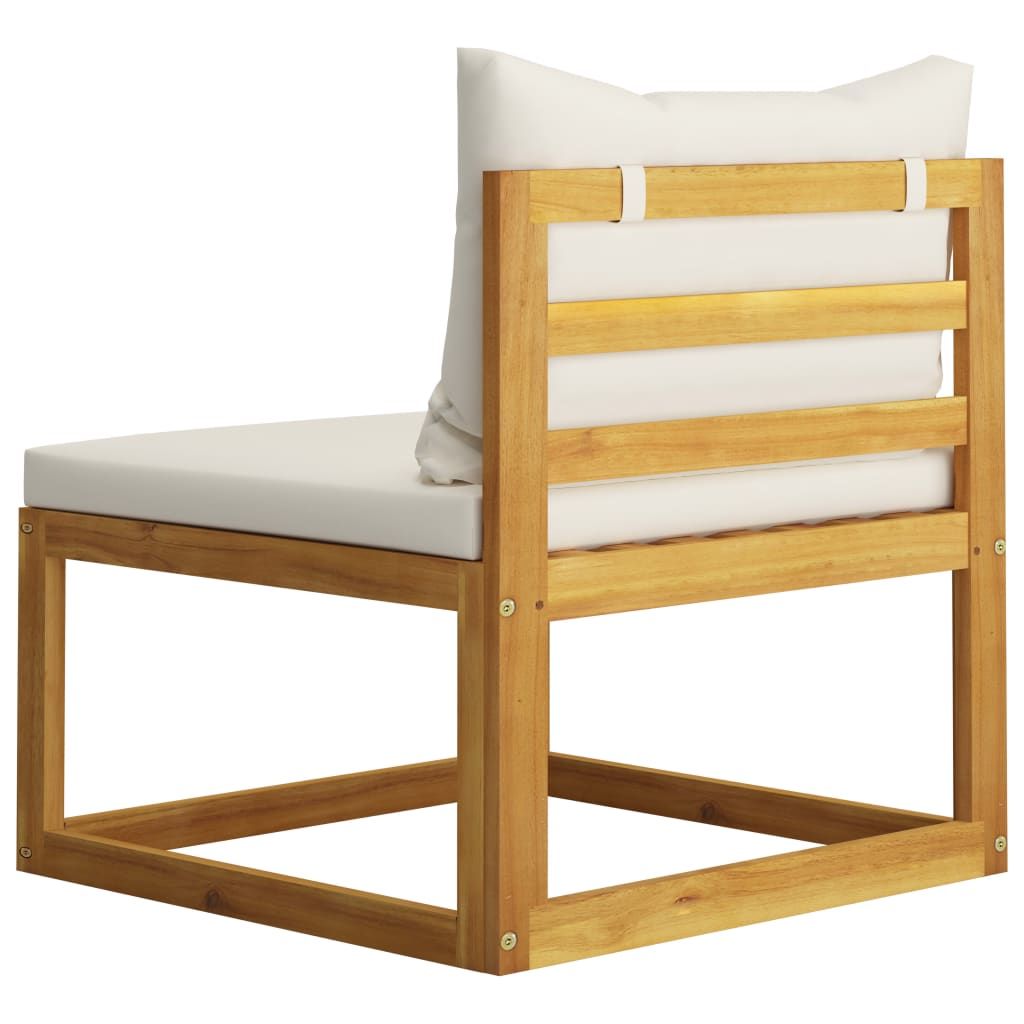 Sofa Set Cream White, Natural Wood