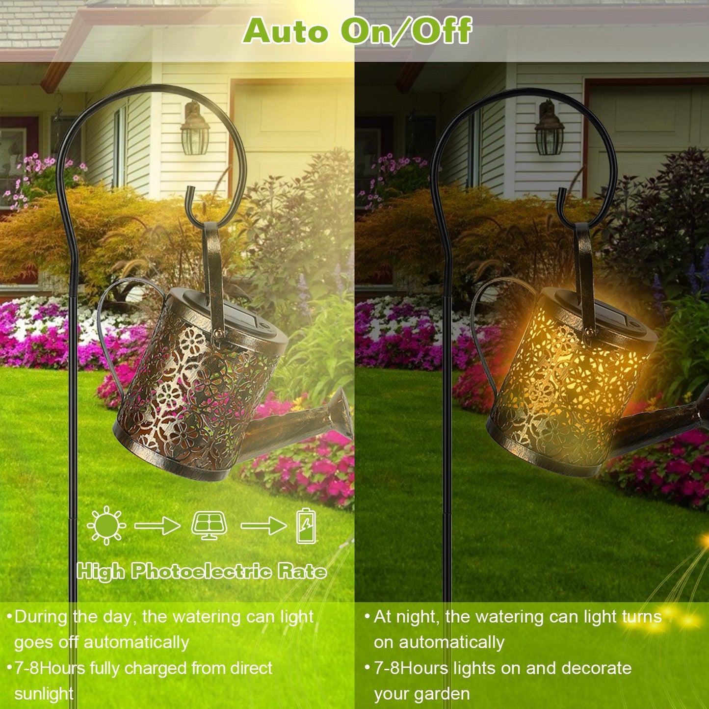 Solar Watering Can with Lights,Solar Outdoor Garden Decor Waterproof Large Hanging Lantern Landscape Lights Outside Decorations for Yard Clearance Porch Patio Pathway Gardening Gift
