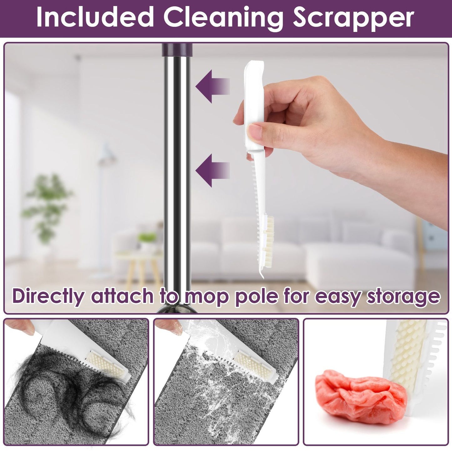 Spray Mop for Floor Cleaning, 49.21" Extended Handle with 360° Rotating Mop Head, 12oz Leak-Proof Water Bottle & 3 Reusable Microfiber Pads - No Battery Needed, for Hardwood, Laminate, Tile, Vinyl & M
