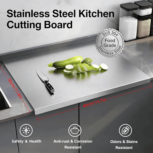 Stainless Steel Cutting Board for Kitchen - Large 304 Chopping Boards, Suitable for Meat Vegetables Bread and Baking,Kitchen Accessories,