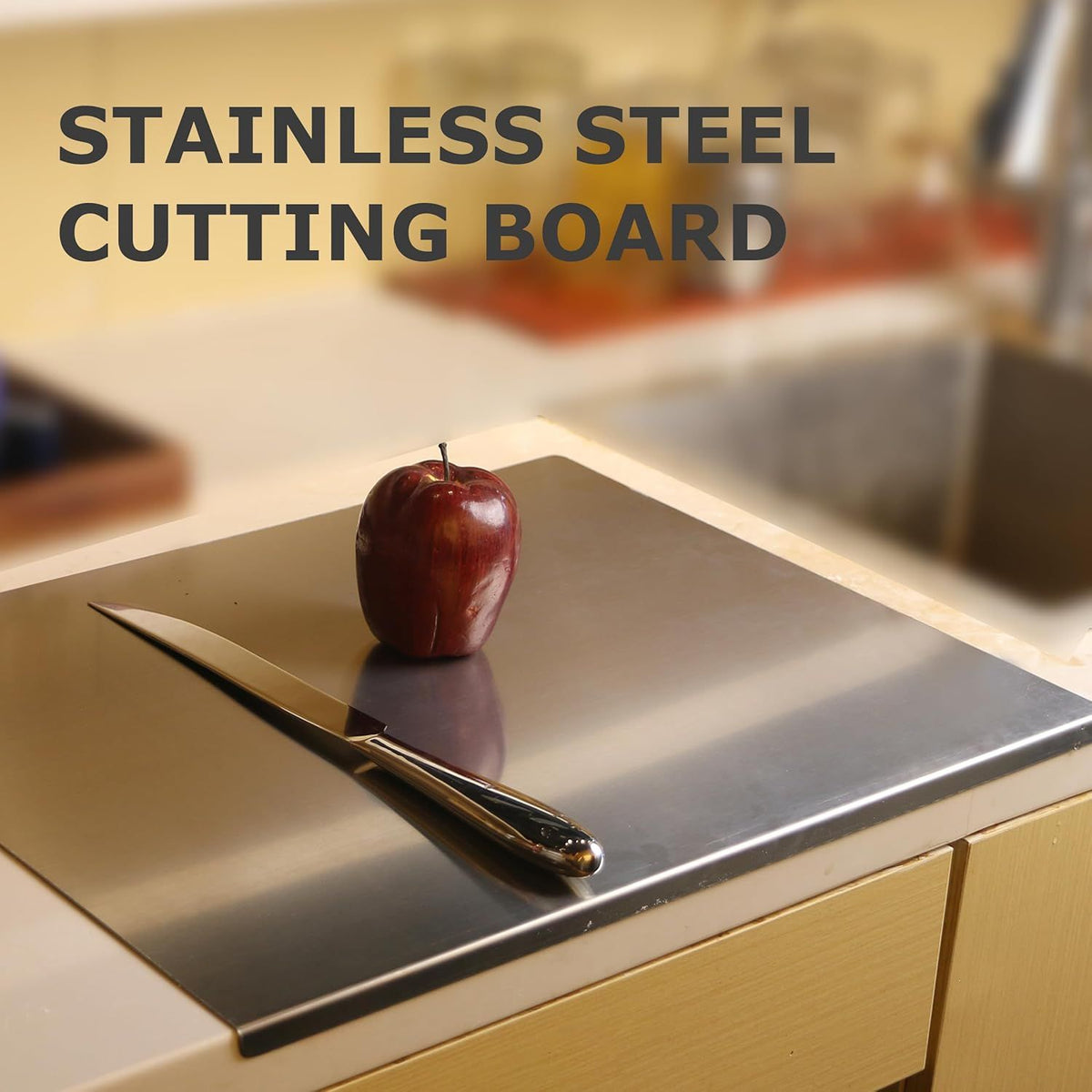 Stainless Steel Cutting Board for Kitchen - Large 304 Chopping Boards, Suitable for Meat Vegetables Bread and Baking,Kitchen Accessories,