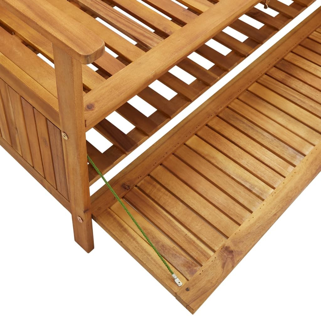 Storage Bench Natural wood Solid Acacia Wood Medium Storage Bench