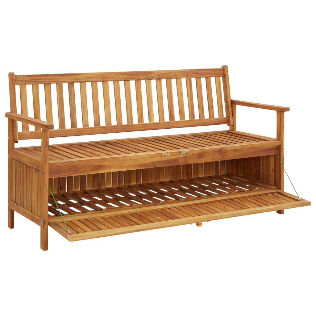 Storage Bench Natural wood Solid Acacia Wood Medium Storage Bench