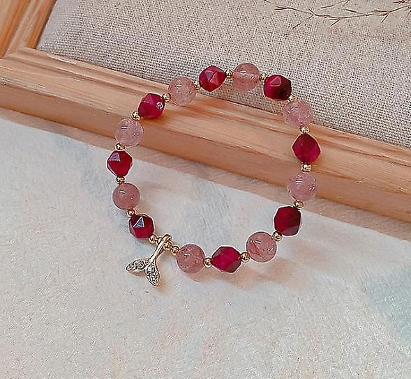 Strawberry Crystal Fishtail Bracelet Female Elastic Exquisite Bracelet