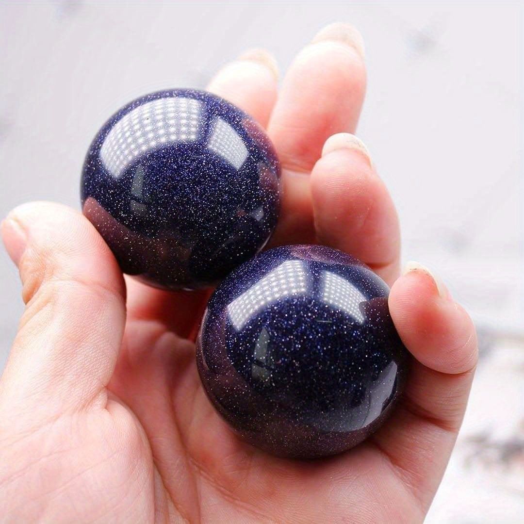 Stunning Blue Golden Sandstone Crystal Ball - Polished Meditation Sphere for Home Decor, Garden Decoration, Perfect Gift for Christmas, Valentine's Day, Mother's Day