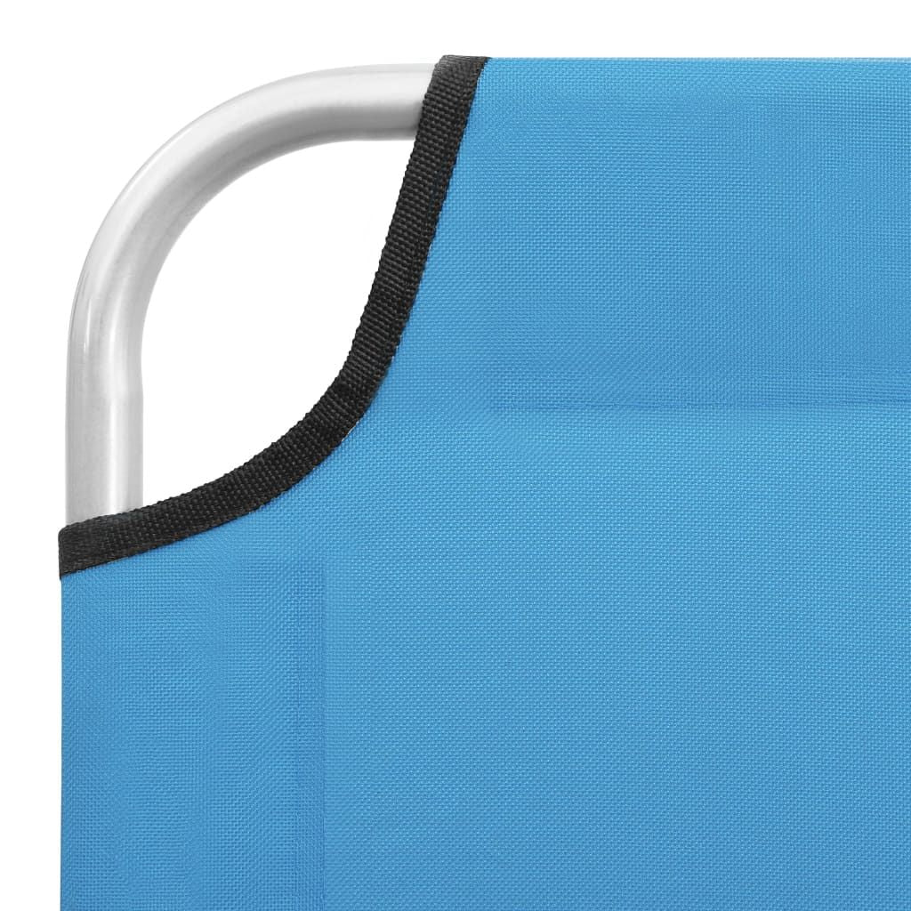 Sun Lounger Turquoise Blue Oxford fabric, Powder-coated steel
